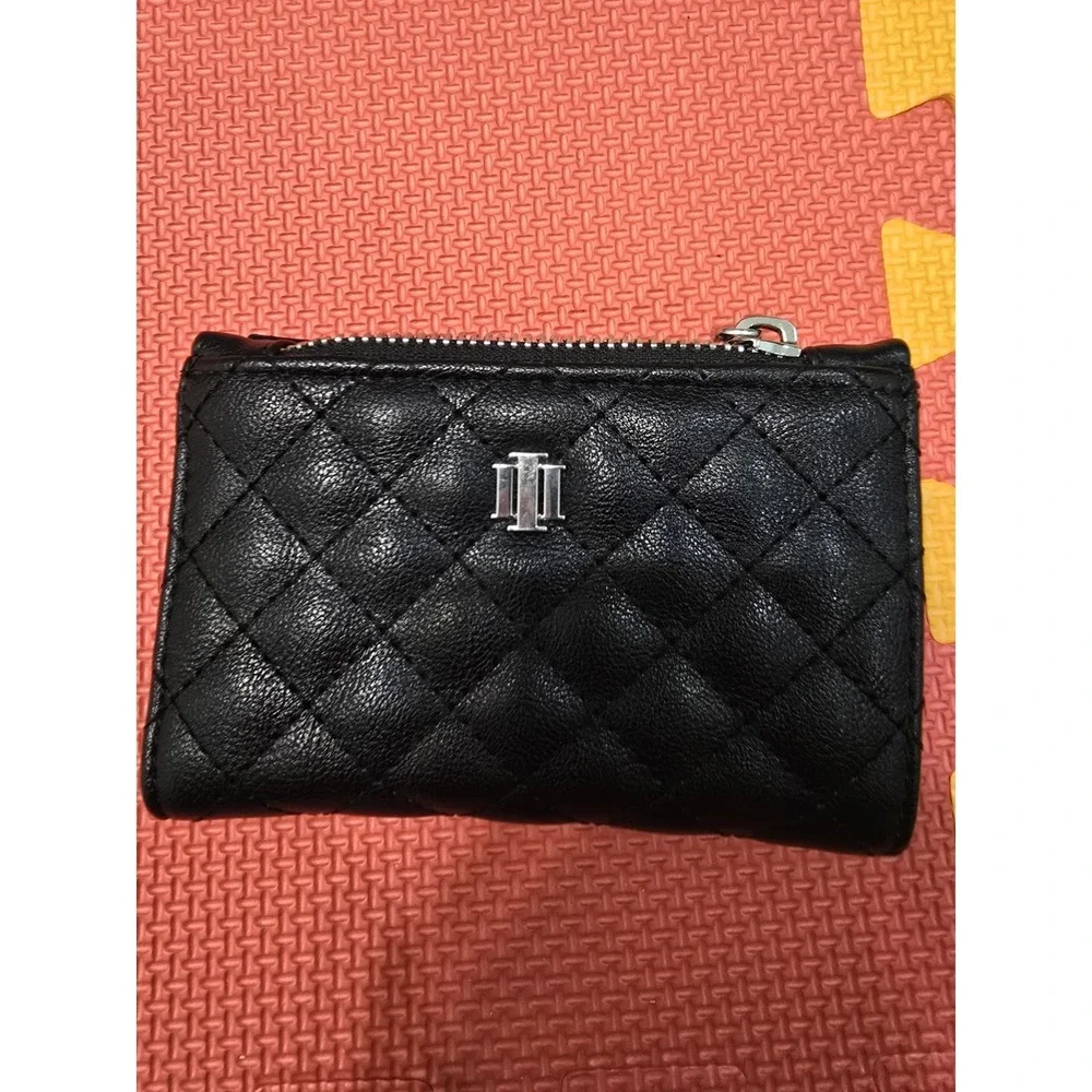 INC International Concepts‎ Black Quilted Mini Bifold Wallet Coin Card ID Purse